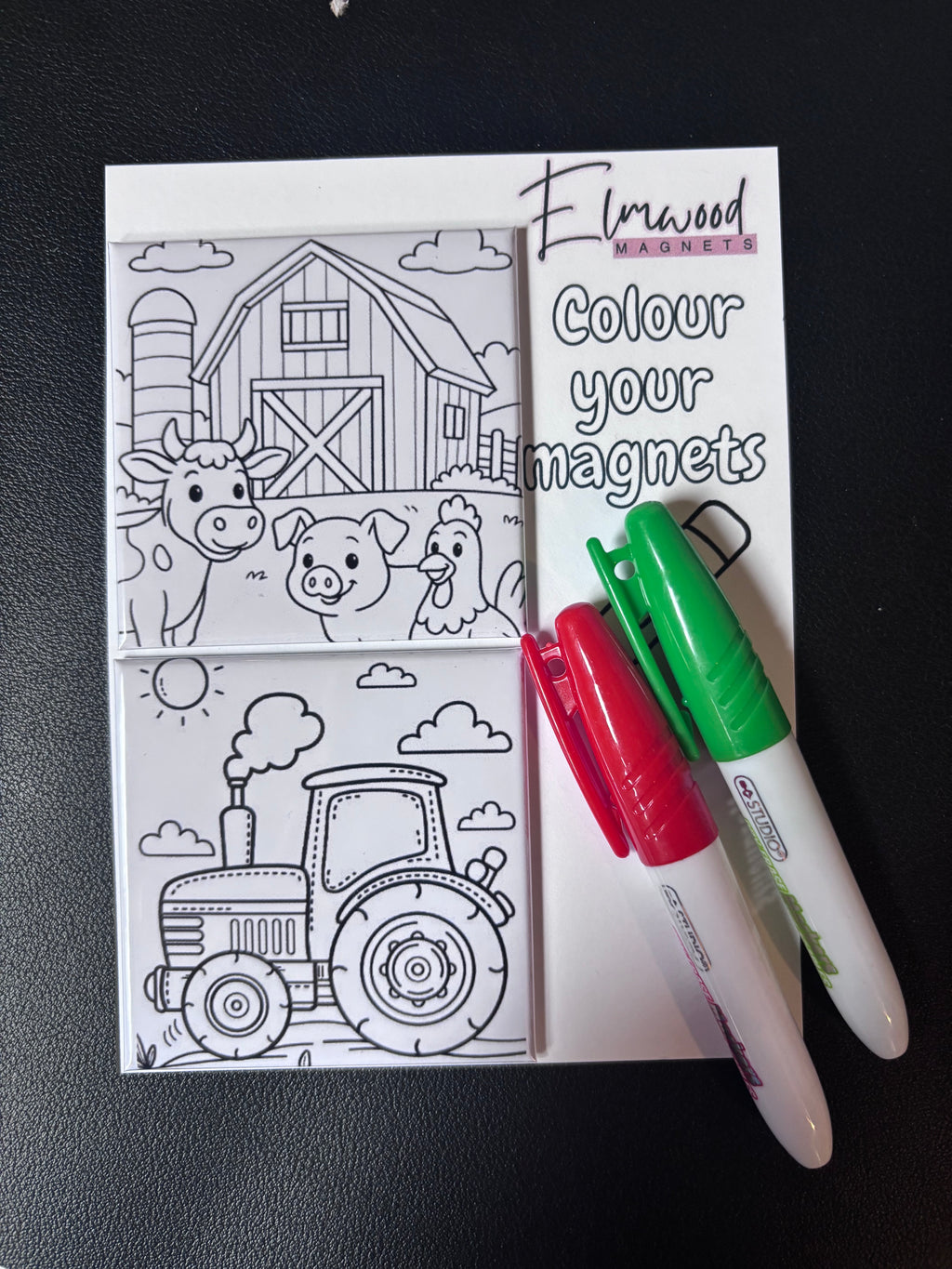 Colour-your-own dry erase magnets