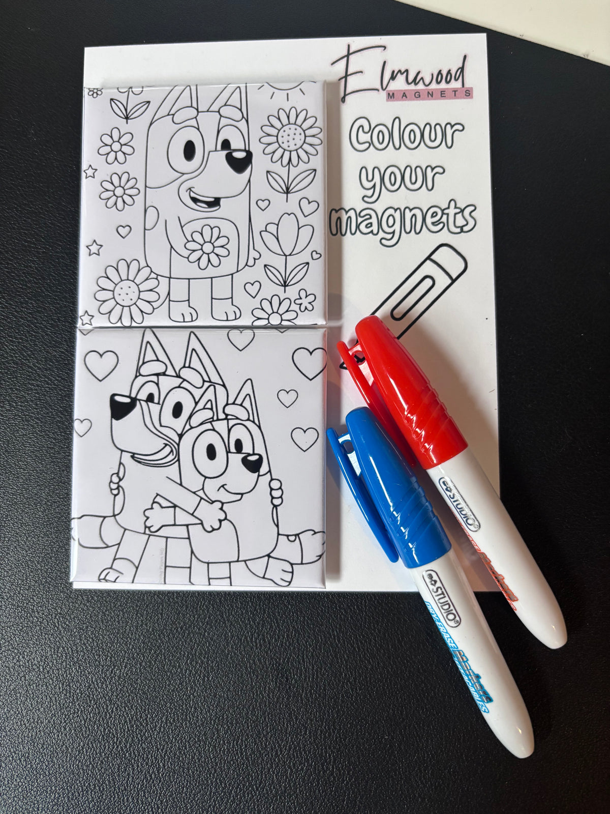 Colour-your-own dry erase magnets