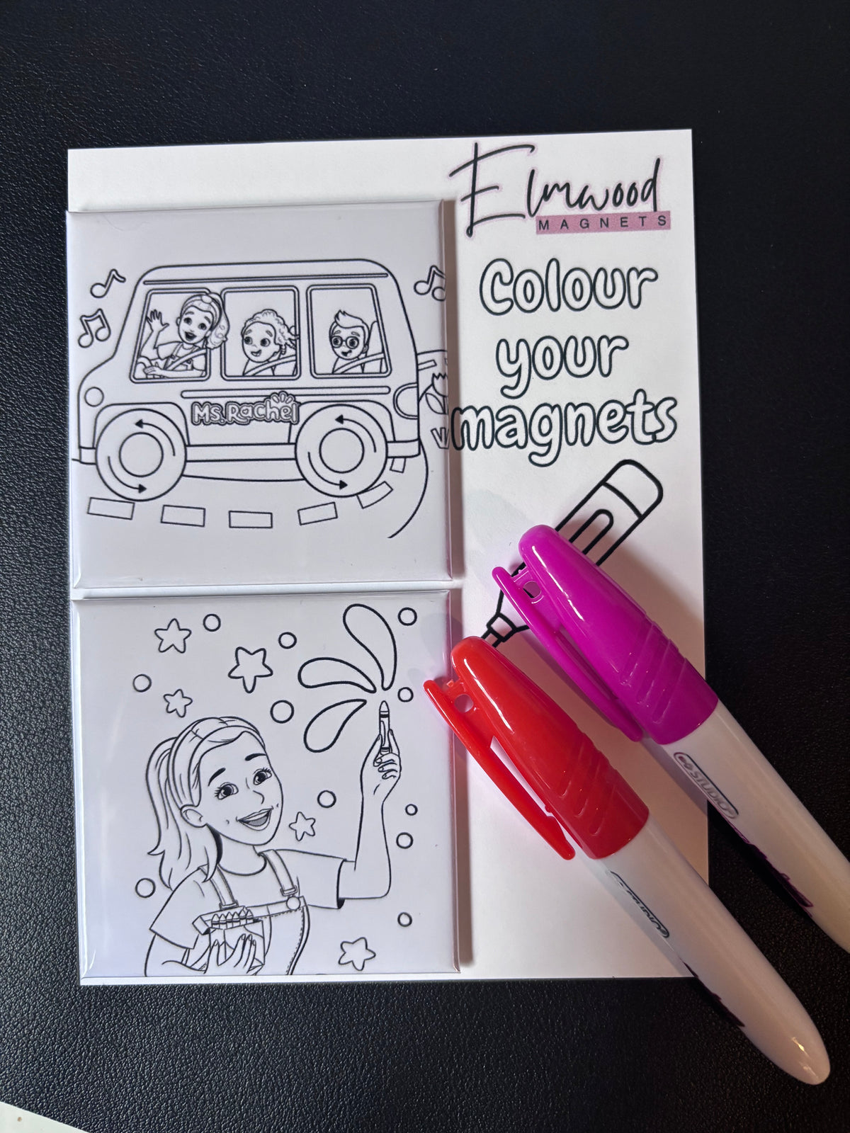 Colour-your-own dry erase magnets