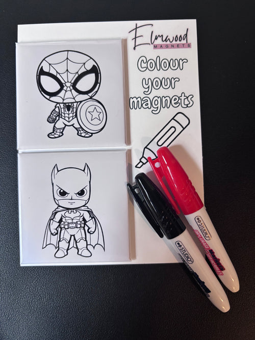 Colour-your-own dry erase magnets